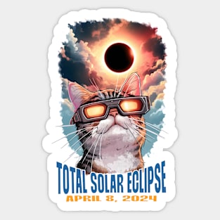 Cats-Total Solar Eclipse 2024 Sticker